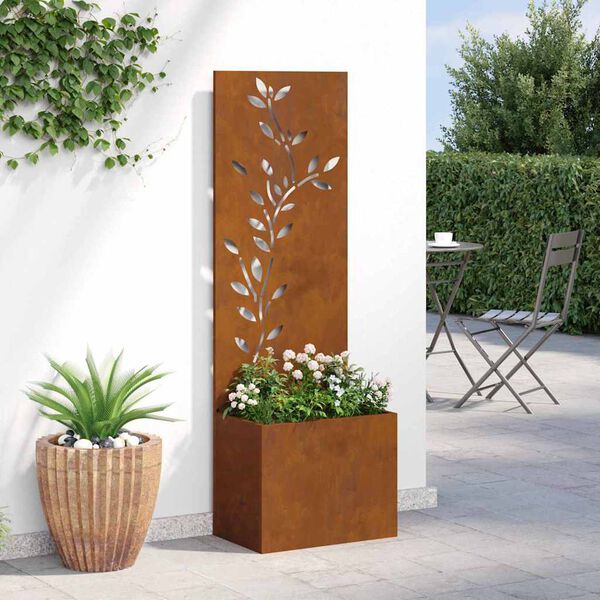 vidaXL Garten Sichtschutz-Leinwand Rostig 50 x 140 cm Wetterfeststahl
