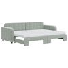 vidaXL Tagesbett Ausziehbar mit Matratzen Hellgrau 80x200 cm Samt