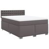 vidaXL Boxspringbett mit Matratze Grau 140x200 cm Kunstleder