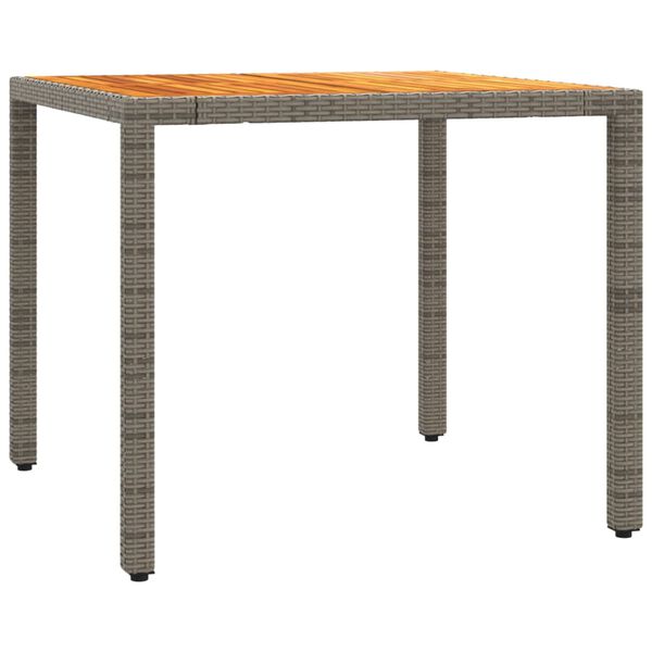vidaXL 5-tlg. Garten-Essgruppe mit Kissen Grau Poly Rattan