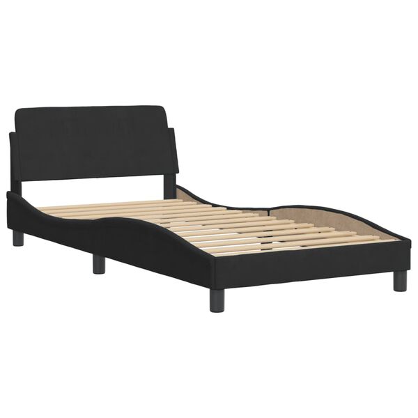 vidaXL Bett mit Matratze "Dover" Schwarz 100x200 cm Samt