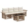 vidaXL Gartensofa-set 5 stk. Beige und Cremewei&szlig; Poly-Rattan