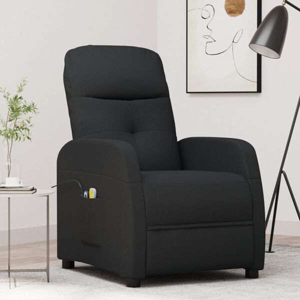 vidaXL Massagesessel mit Aufstehhilfe Schwarz Stoff