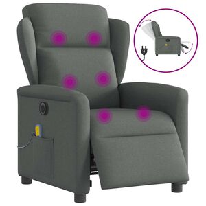 vidaXL Massagesessel Elektrisch Dunkelgrau Stoff