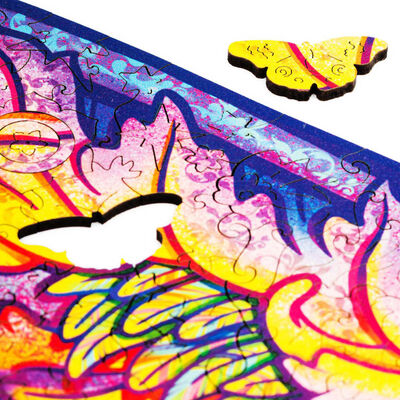 UNIDRAGON 700-tlg. Holzpuzzle Intergalaxy Butterfly Royal Size 60x44cm
