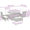 vidaXL Garten-Sofa-Set mit Kissen mit Speicher 9 pcs Schwarz