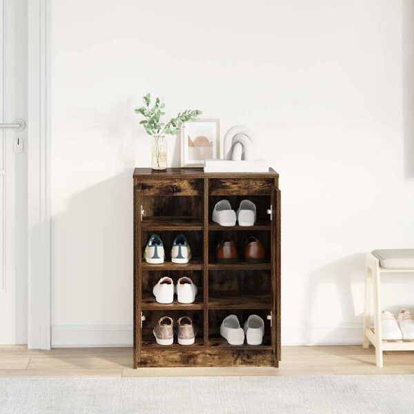 vidaXL Schuhschrank R&auml;uchereiche 57x34x76 cm Holzwerkstoff