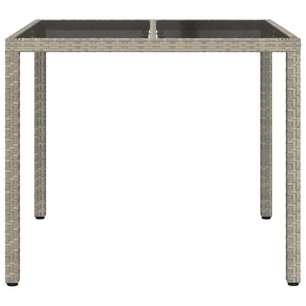 vidaXL Gartentisch Grau 90 x 90 x 75 cm Poly-Rattan