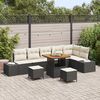 vidaXL Gartensofa-set mit Kissen 9 pcs Schwarz Poly-Rattan