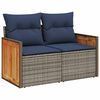vidaXL 4-tlg. Garten-Sofagarnitur mit Kissen Grau Poly Rattan