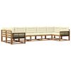 vidaXL Outdoor-Sofagarnitur 7 stk. Natur und Creme