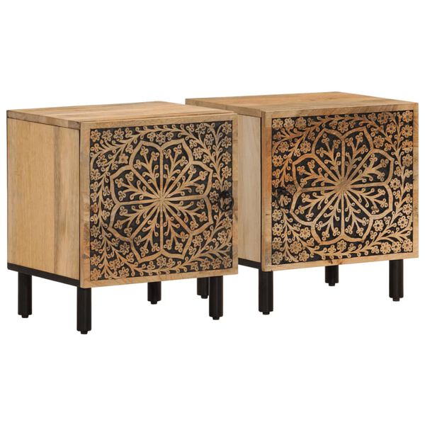 vidaXL Nachttische 2 Stk. 40x33x46 cm Massivholz Mango