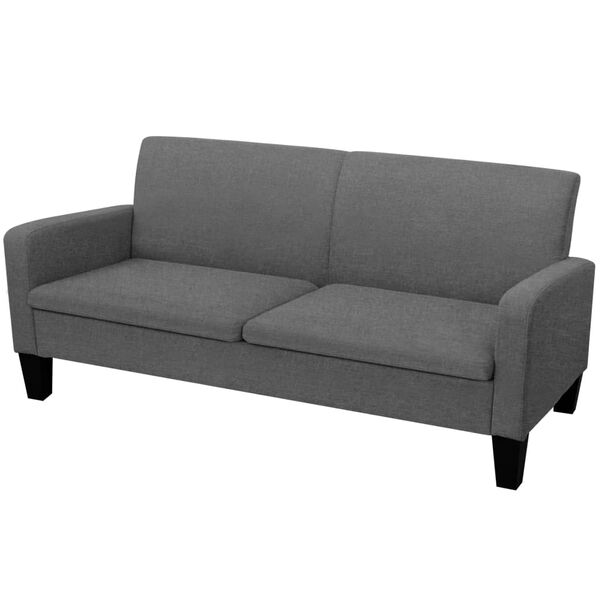 vidaXL 2-tlg. Sofagarnitur Stoff Dunkelgrau