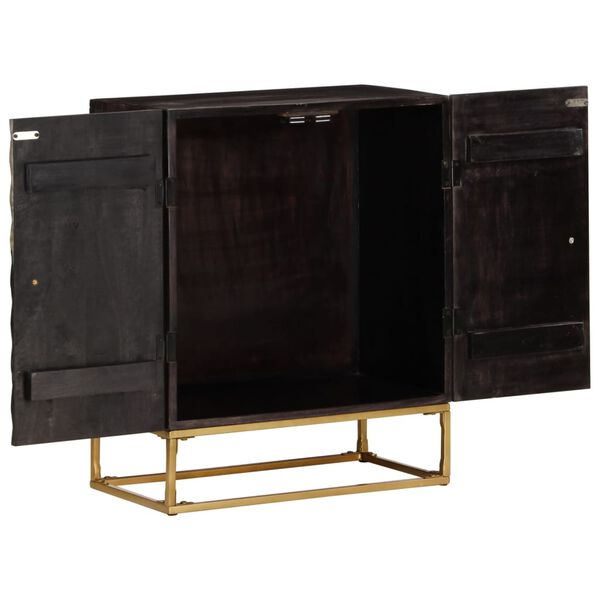 vidaXL Sideboard Schwarz 60x35x75 cm Massivholz Mango