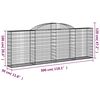 vidaXL Gabionen mit Hochbogen 7 Stk. 300x30x100/120cm Verzinktes Eisen
