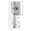 vidaXL Highboard Hochglanz-Wei&szlig; 69,5x34x180 cm Holzwerkstoff