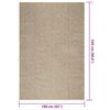 vidaXL Teppich ZIZUR Beige 160x230 cm Jute-Optik Indoor und Outdoor