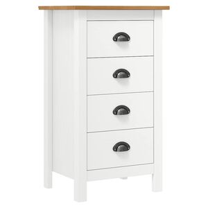vidaXL Sideboard Hill Wei&szlig; 46x35x80 cm Massivholz Kiefer