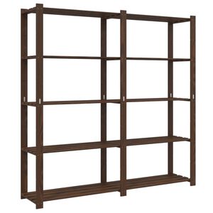 vidaXL Lagerregal mit 5 B&ouml;den Braun 170x38x170 cm Massivholz Kiefer
