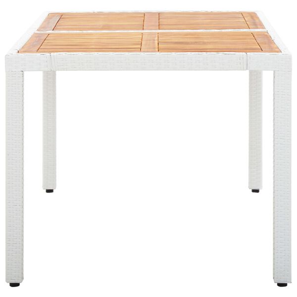 vidaXL 7-tlg. Garten-Essgruppe Poly Rattan Wei&szlig;