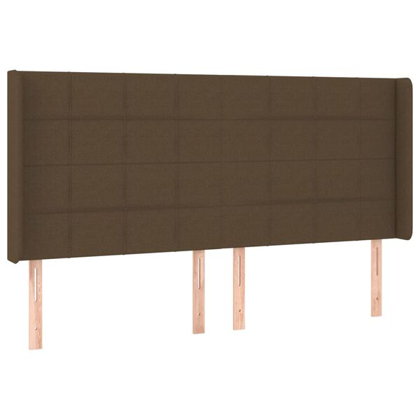 vidaXL Kopfteil mit Ohren Dunkelbraun 183x16x118/128 cm Stoff