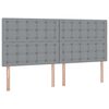 vidaXL Bett mit Stauraum und LED Hellgrau 200 x 200 cm Polyester