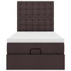 vidaXL Ottoman-Bett mit Matratze & LEDs Dunkelbraun 80x200 cm Stoff
