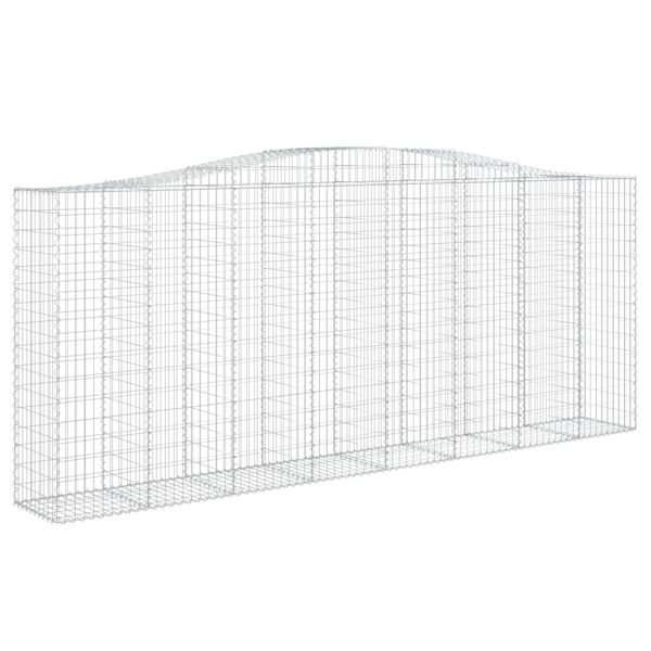 vidaXL Gabionen mit Hochbogen 15 Stk 400x50x160/180cm Verzinktes Eisen