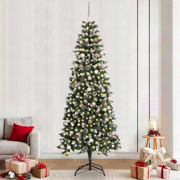 vidaXL K&uuml;nstlicher Weihnachtsbaum mit 300 LEDs mit St&auml;nder Gr&uuml;n 240 cm