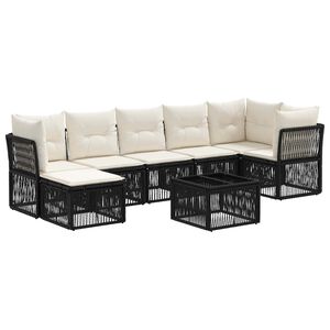 vidaXL Gartensofa-set 8 Stk. Schwarz Poly-Rattan