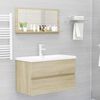 vidaXL Badspiegel Sonoma-Eiche 80x10,5x37 cm Holzwerkstoff