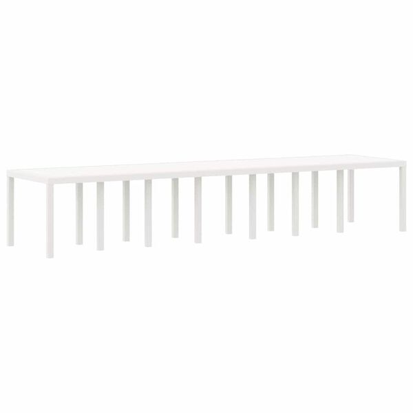 vidaXL Garten-Esszimmergarnitur mit Kissen mit Kissen 17 pcs Wei&szlig; PP