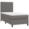 vidaXL Boxspringbett mit Matratze & LED Grau 100x200 cm Kunstleder