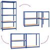 vidaXL Regale mit 5 B&ouml;den 5 Stk. Blau Stahl & Holzwerkstoff