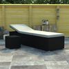 vidaXL Sonnenliege mit Auflage und Teetisch Poly Rattan Cremewei&szlig;