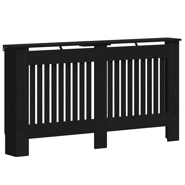 vidaXL Heizk&ouml;rperabdeckung Schwarz Eichen-Optik 152 x 19 x 81,5 cm