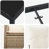vidaXL Garten Essgruppe mit Kissen 3 pcs Beige Poly Rattan