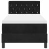 vidaXL LED Boxspringbett mit Matratze mit LED Schwarz 80 x 200 cm Samt