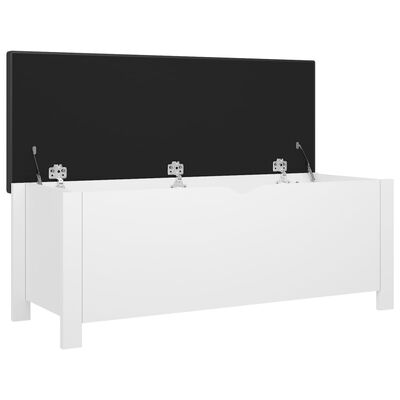 vidaXL Sitzbank mit Stauraum und Kissen Weiß 105x40x45cm Holzwerkstoff