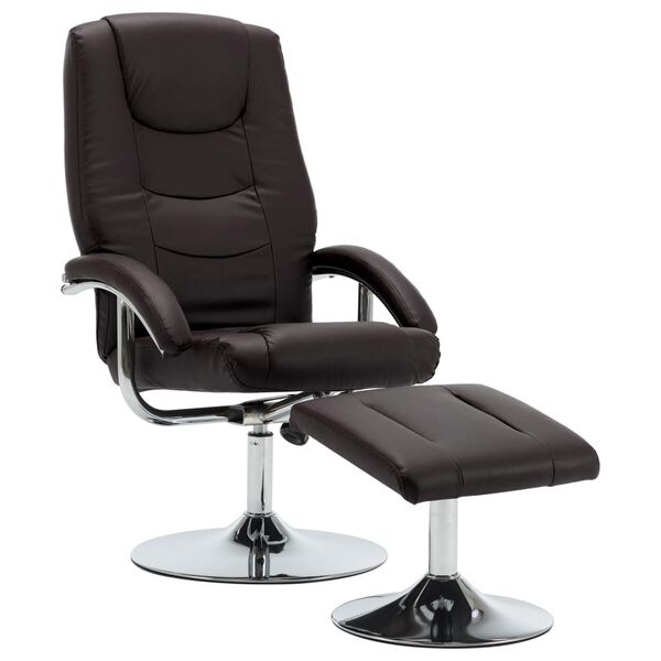 vidaXL Relaxsessel mit Fu&szlig;hocker Braun Kunstleder