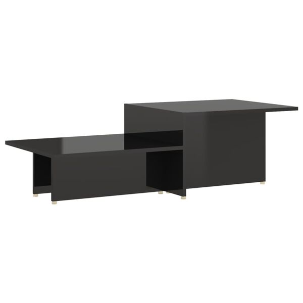 vidaXL Couchtisch Hochglanz-Schwarz 111,5x50x33 cm Holzwerkstoff