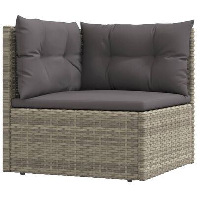 vidaXL 8-tlg. Garten-Lounge-Set mit Kissen Grau Poly Rattan