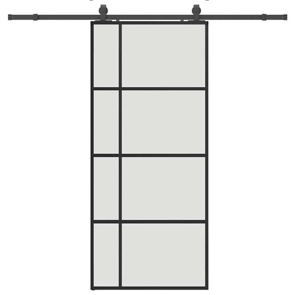 vidaXL Schiebet&uuml;r mit Beschlag Schwarz 90x205 cm ESG-Glas