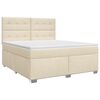 vidaXL Boxspringbett mit Matratze Creme 140 x 200 cm Stoff