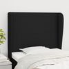 vidaXL Kopfteil mit Ohren Schwarz 93x23x118/128 cm Stoff