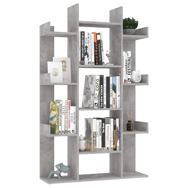 vidaXL B&uuml;cherregal Betongrau 86x25,5x140 cm Holzwerkstoff