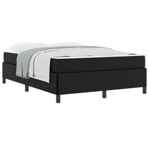 vidaXL Bettrahmen mit Matratze Schwarz 140 x 190 cm Stoff