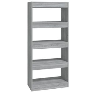 vidaXL B&uuml;cherregal/Raumteiler Grau Sonoma 60x30x135 cm Holzwerkstoff