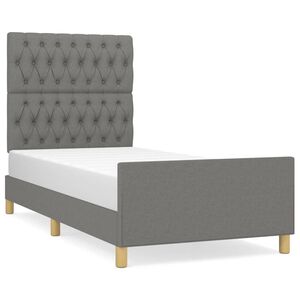 vidaXL Bettgestell ohne Matratze Dunkelgrau 90x200 cm Stoff