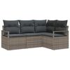 vidaXL Sofa Set 4 Stk. Grau Poly-Rattan
